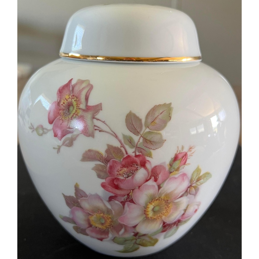 Ginger Jar Lidded Gerold Porzellan West Germany Floral Rose Porcelain Vintage
